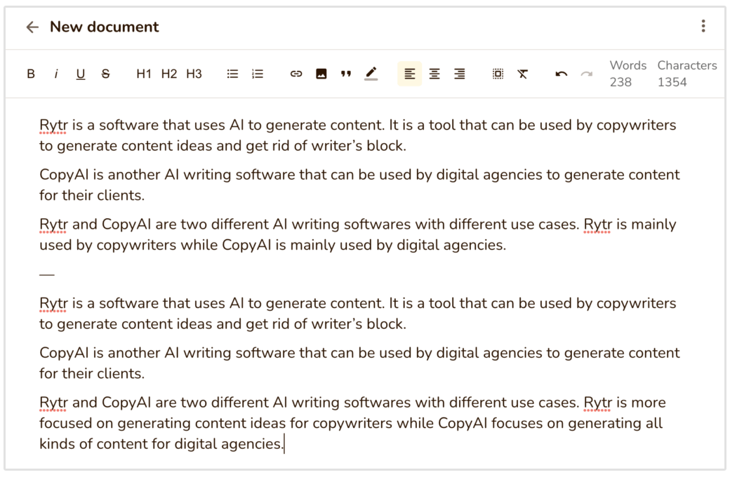 Contoh penulisan Rytr